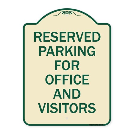 Signmission Parking Reserved Parking for Office and Visitors Heavy-Gauge Aluminum Sign, 24" x 18", TG-1824-23360 A-DES-TG-1824-23360